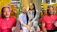 Uche Ogbodo's daughters give husband facelift with makeup in hilarious video: “Princess daddy”