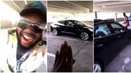 Nigerian man screams in surprise after seeing a Tesla car drive itself with no one in it, video causes stir
