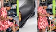 "Keep it up": Nigerian lady makes cute shoe by herself, clients from UK, Ghana rush her