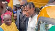 Super Eagles star Samuel Chukwueze spotted in Umuahia church with heavy convoy and bouncer, video