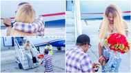 Adorable photos emerge as man proposes to girlfriend at airport in Asaba (photos)