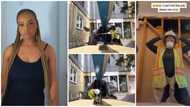 "Canada will humble you": Beautiful Nigerian lady seen parking sand at a construction site abroad in video