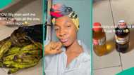 Nigerian lady shows off “plantains” and bottles of oil her boyfriend sent to her, many react