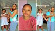 "Allow him to see his children": Single mum & her 2 little kids dance as lady celebrates not having husband