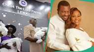 Comedian Ali Baba and wife dedicate their triplets in church, sweet videos trend: “Congratulations”