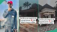 Young man builds big house in 3 months beside his father's old bungalow house, flaunts the buildings