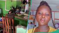 Nigerian lady renovates mum's salon with beautiful interior design, video emerges