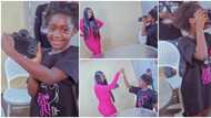 Mercy Johnson's daughter Purity takes charge of camera in photo studio, photographs mother in adorable video