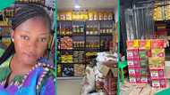 Nigerian lady emotional after opening well-stocked provision shop, video goes viral