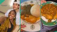 Oyinbo man dating Nigerian lady trends on TikTok after showing how she feeds him local delicacies