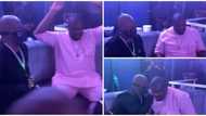 Music executive Don Jazzy goes on one knee to greet 71-year-old Charly Boy at Mercy Eke’s birthday party