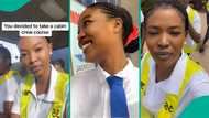 Lady who decided to enrol in cabin crew training, captures class and practical moments