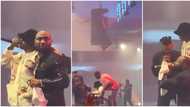 Davido kneels, thanks God as Victony 'miraculously' stands from wheelchair at his show, performs Holy Father