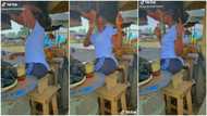 "You're not ashamed": Pretty lady gives cool waist moves inside market, shakes body gently in video