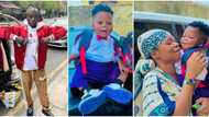 Singer Portable calls son Ali as he goes to school, fans gush over adorable photos of little boy in uniform