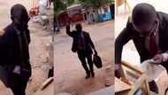 Meet the man who wears suit and tie along with briefcase to sell puff puff