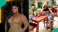 Actress Eniola Badmus expresses surprise for being the only one in business class: “Wetin happen?”