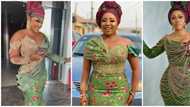 Asoebi fashion: Mercy Aigbe, 8 other celebrities slay in stylish green looks