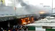 Breaking: Videos emerge as fire outbreak erupts under famous bridge in Lagos