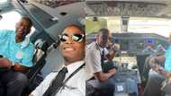 Pilot cries for joy in emotional video as he flies his father for the Ist time, passengers clap to celebrate