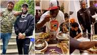 OBO no dey diet again: Cubana Chiefpriest prepares table of exquisite dishes for Davido and crew members
