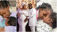 Tracey Boakye shares side view of third child Luxury, many gush over his long curly hair