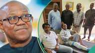 Photos emerge as Peter Obi visits injured ex-Super Eagles star Tijiani Babangida, consoles him