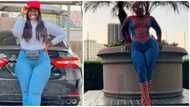 Hilarious reactions as comedienne Warri Pikin shares photo of lookalike 'Spiderwoman'