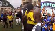 Nigerian female referee scampers for safety as angry players chase to hand her serious beating