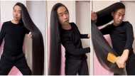 "Very fine and neat": Man who has dark long hair like artificial wig goes viral, video emerges