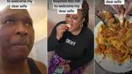 "Igbo men are too romantic": Nigerian man welcomes wife to London with sweet food, video trends