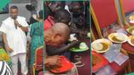 "I go attend next Sunday": Joy as pastor shares fufu and soup to members, allows them eat in church