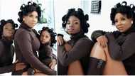 Actress Nwafor Ifeoma adopts her house help, introduces her to fans as 2nd daughter as they take family photos