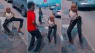 "I know her in Surulere": Physically challenged lady dances sweetly on the road, woman gifts her goodies
