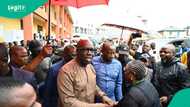 BREAKING: Obaseki storms INEC office in Edo amid delay in collation of governorship election results