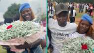 Lady prostrates to greet younger brother during her university sign out in viral video, mentions why