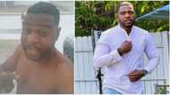 People wey dey live here no get 2 heads: Bigvai Jokotoye goes shirtless in snow as he encourages Nigerians
