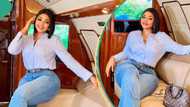 "Be a voice not an echo": Regina Daniels shows off wealth with beautiful photos in private jet