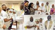 Olakunle Churchill, wife share photos from son's baptism as ex-partner Tonto Dikeh battles relationship drama