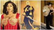 Toyin Lawani reacts after someone said she'll copy Kylie Jenner's lion dress, says she did it first