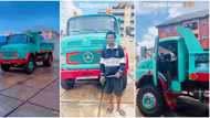 "Better investment": Nigerian big boy buys Benz truck and shows it off online, video stuns many