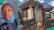 Nigerian man builds house for dad in secret, shows off uncompleted project, video inspires many