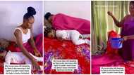 Nigerian madam deals with househelp still sleeping by 9am, pours water on her & posts it online, video trends