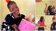 Destiny Etiko shows up with cake, 'paranran' as she showers adopted daughter with money on birthday
