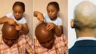 "Where is her salon located?" People stunned as little girl practices her hair-making skills on bald father