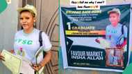 "First Graduate": Nigerian family prints large banner with image of daughter who finished NYSC