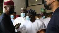 BREAKING: PDP national chairman, Peter Obi, other former governors storm Obasanjo’s residence ahead of 2023