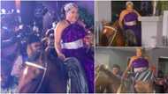 Toyin Abraham makes statement as she enters movie premiere on a horse, holds hubby tightly for support