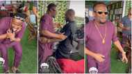 "Celeb pass celeb": Drama as clip of Zubby Micheal jumping up to greet Davido goes viral, fans react