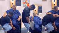 “Nigerians and the way they respect elders”: Zubby Micheal sparks reactions after bowing to greet Pete Edochie